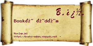 Boskó Ádám névjegykártya